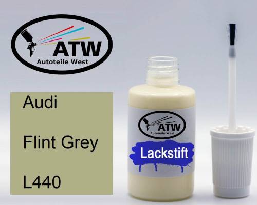 Audi, Flint Grey, L440: 20ml Lackstift, von ATW Autoteile West.